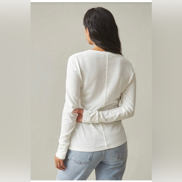 American Giant Premium Slub V-Neck Purple Tee Long Sleeve Supima Cotton,size L - Picture 5 of 12